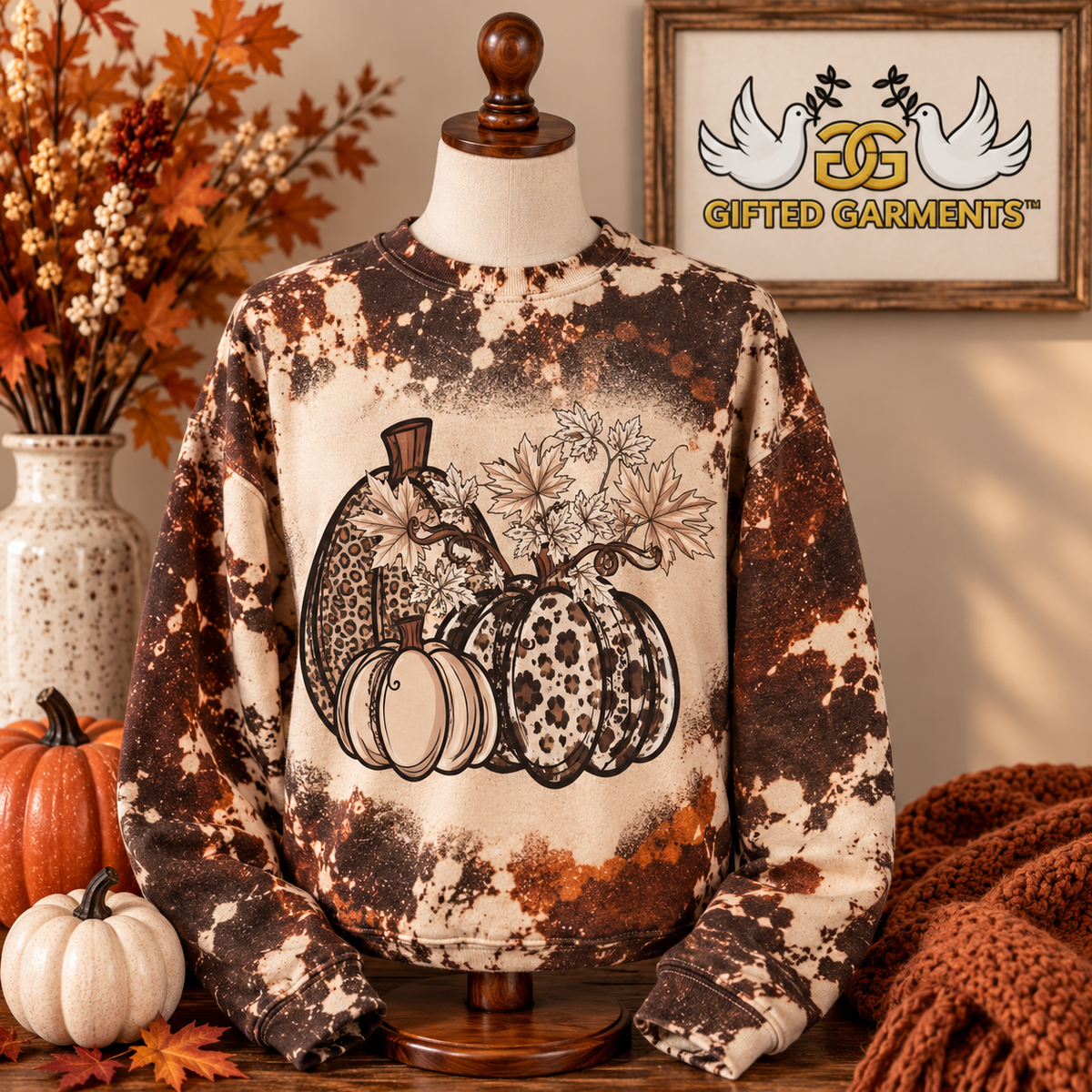 Cowhide Pumpkin Fall Sweatshirt