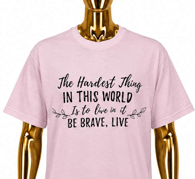 Gifted Garments Buffy Vampire Slayer Quote: Be Brave, Live Pink