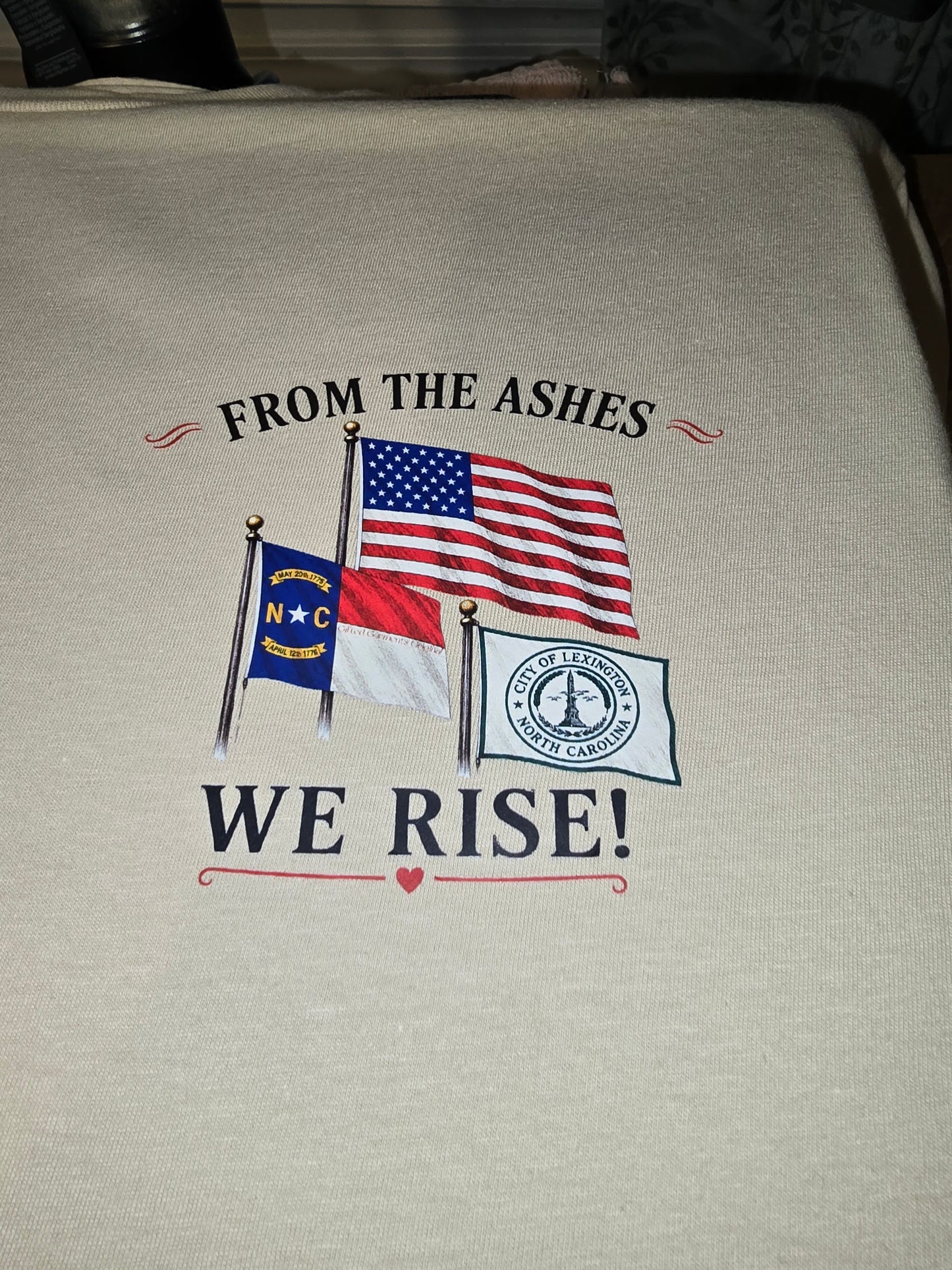 Uptown Lexington Fire Fundraiser T. Front & Back Design in Sand