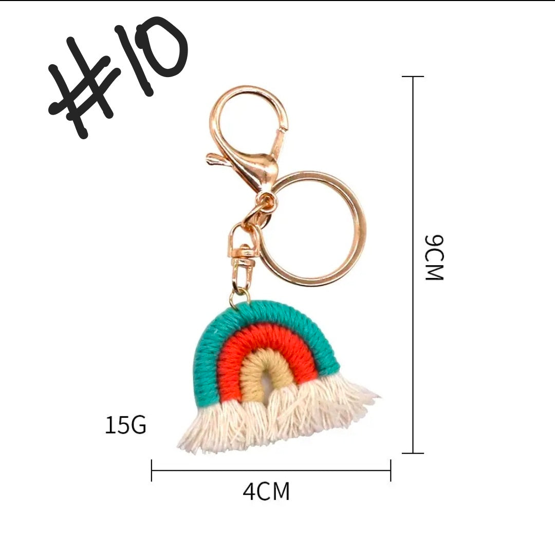 Gifted Garments Handmade Crochet Rainbow Keychains