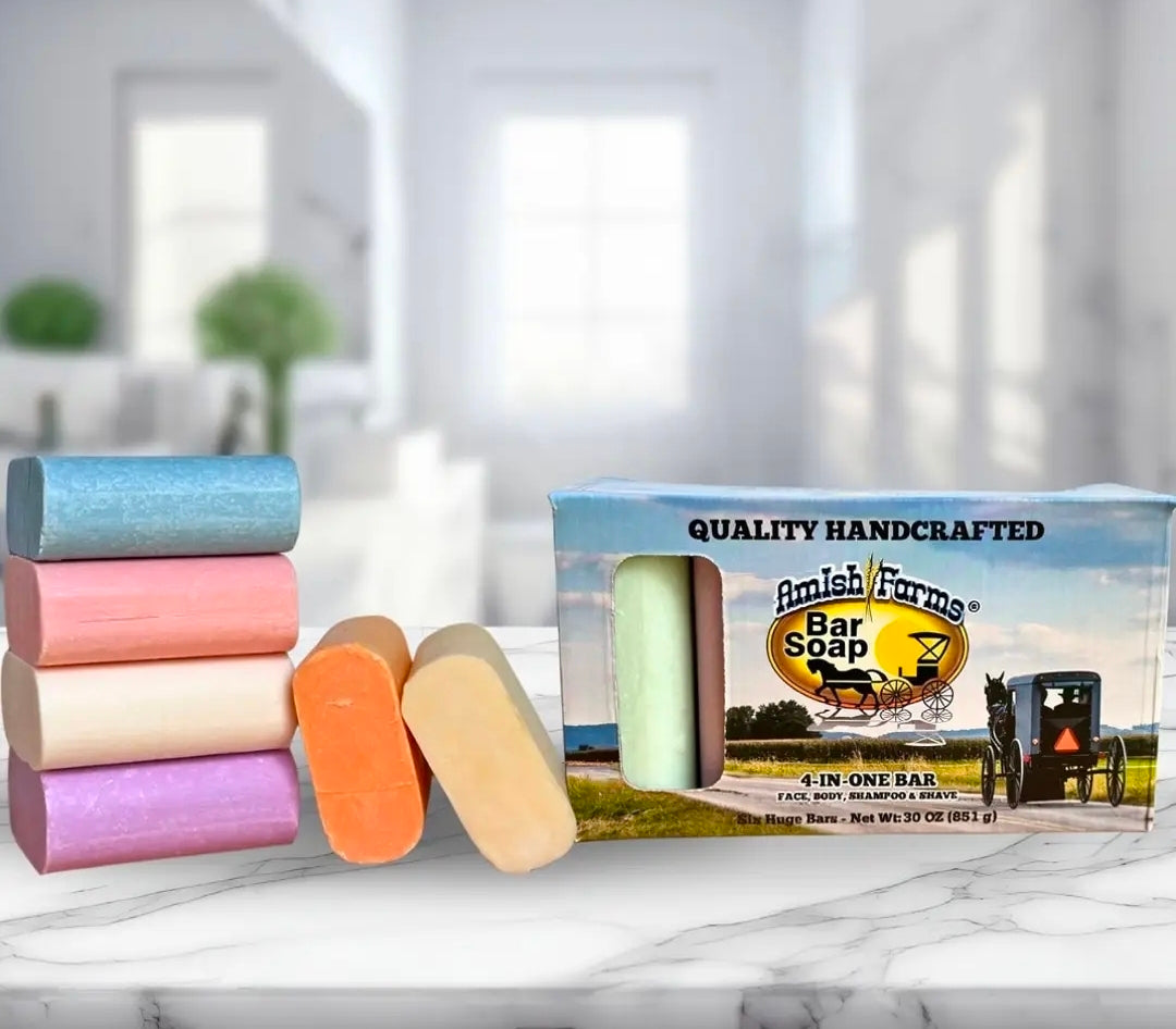 Amish Farms Soap 6-Bar Box Random Colors & Fragrance