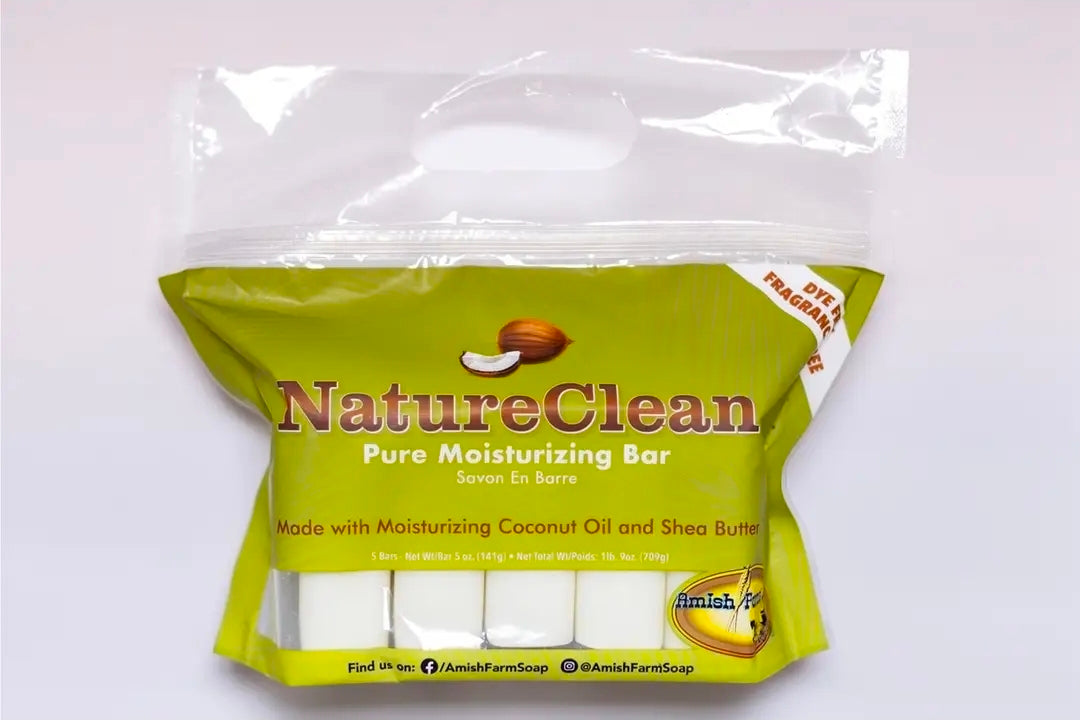Amish Farms Nature Clean Pure Moisturizing Bar Soap, 5 bar bag.