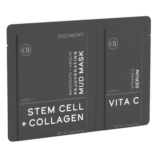 K-Beauty Inspired Clay Mask + Serum-Duo Sachet with Stem Cell + Collagen & Vit C Infused.