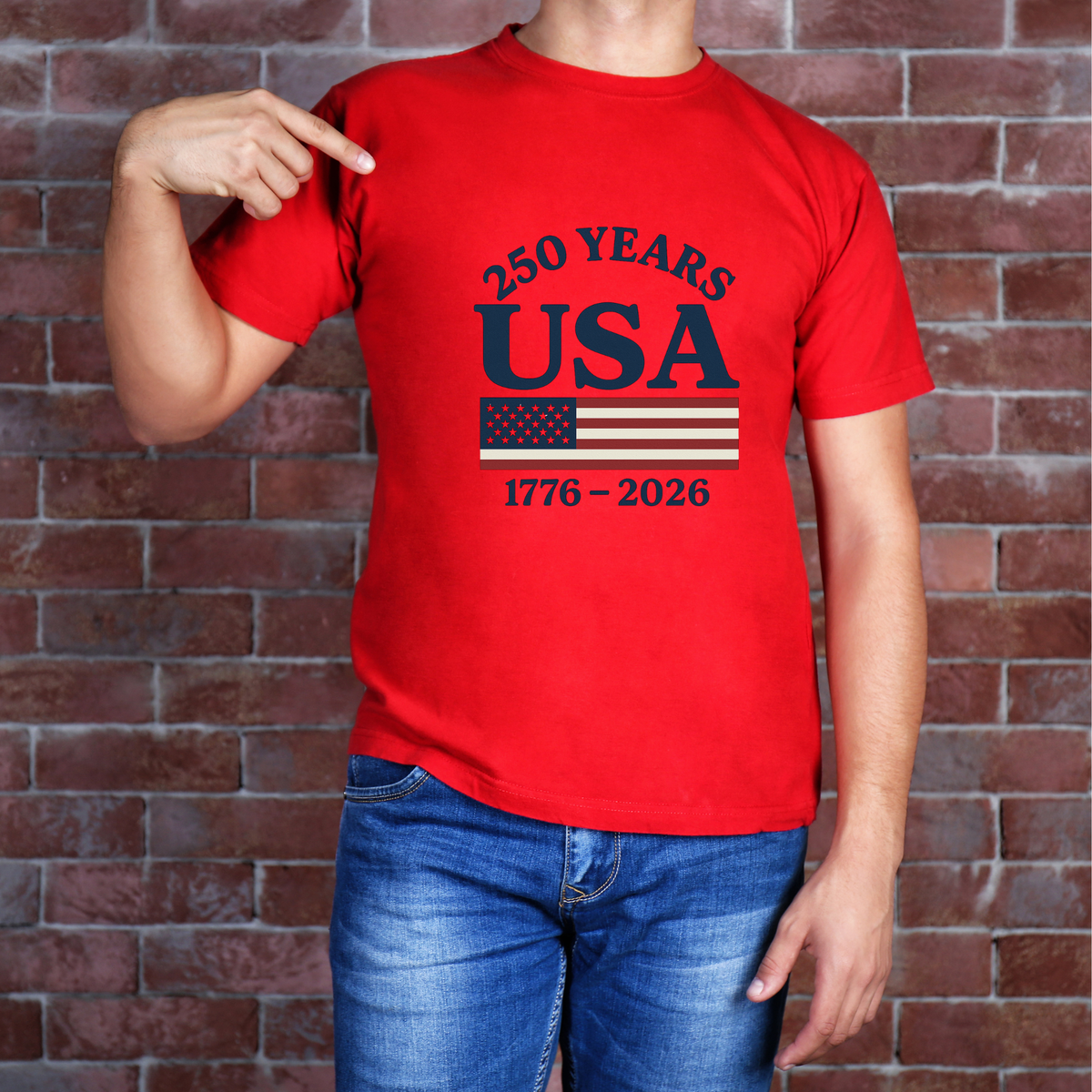 GG Original 250 Years USA Half-Flag Shirt Design 1776-2026