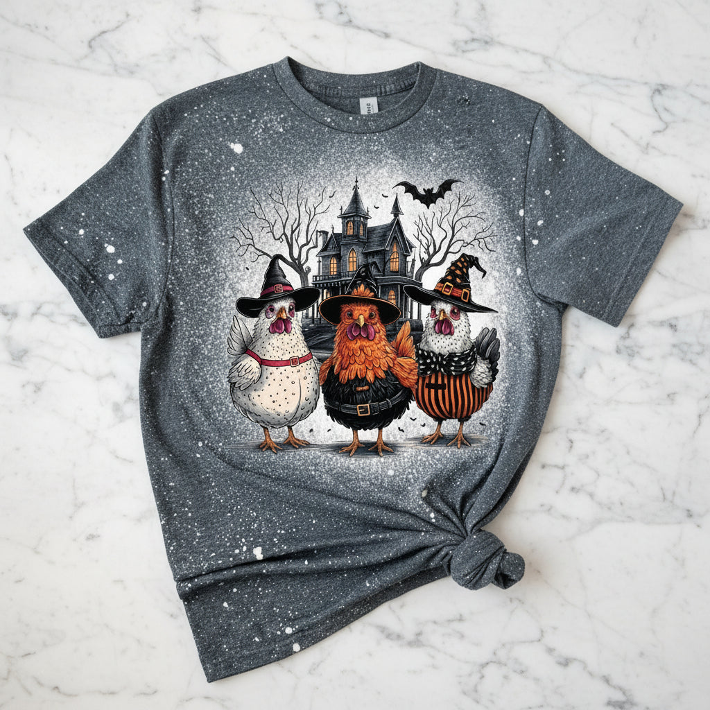 Halloween Chicken Bleached Shirt
