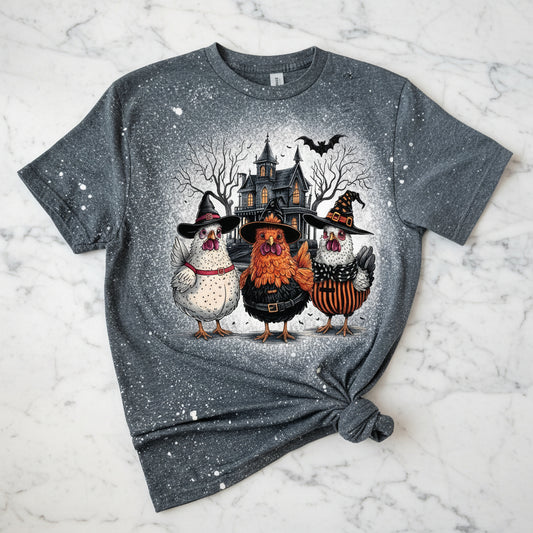 Halloween Chicken Bleached Shirt
