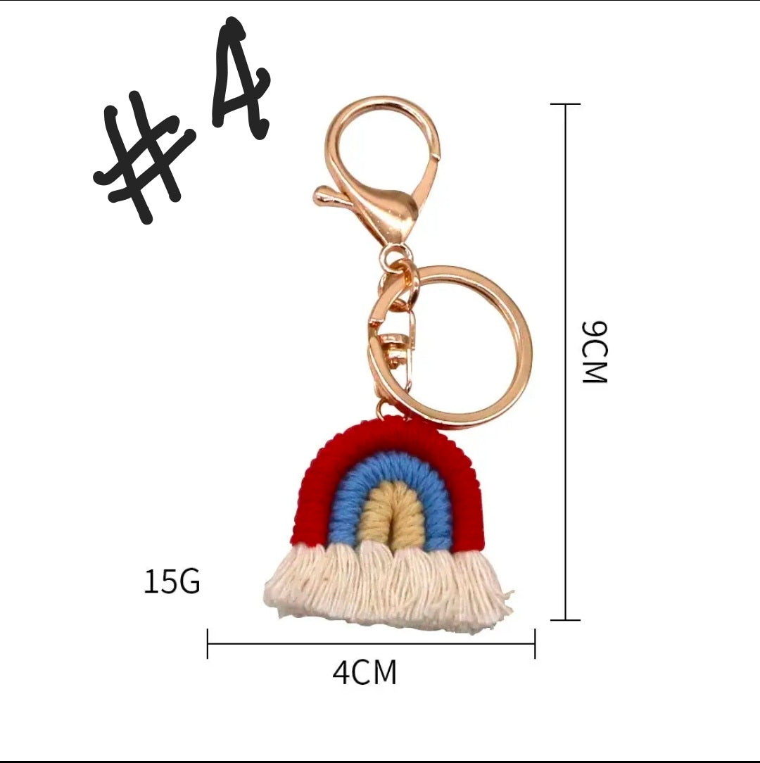 Gifted Garments Handmade Crochet Rainbow Keychains