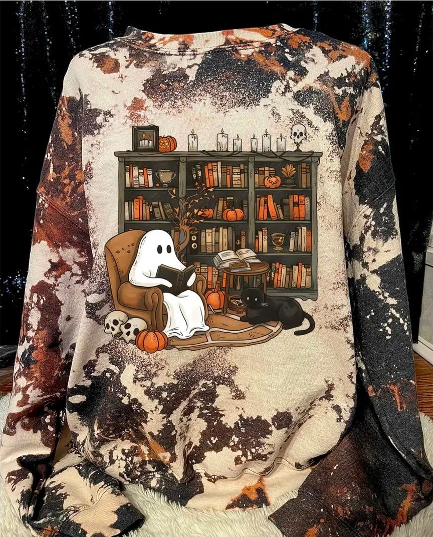 Ghost Reading Cowhide Bleached Sweatshirt