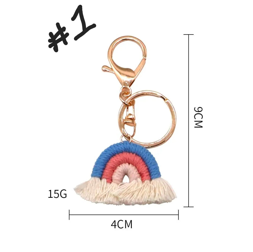Gifted Garments Handmade Crochet Rainbow Keychains