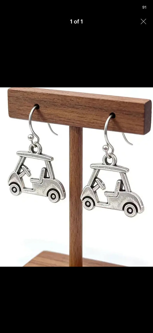Handmade Golf Cart Earrings