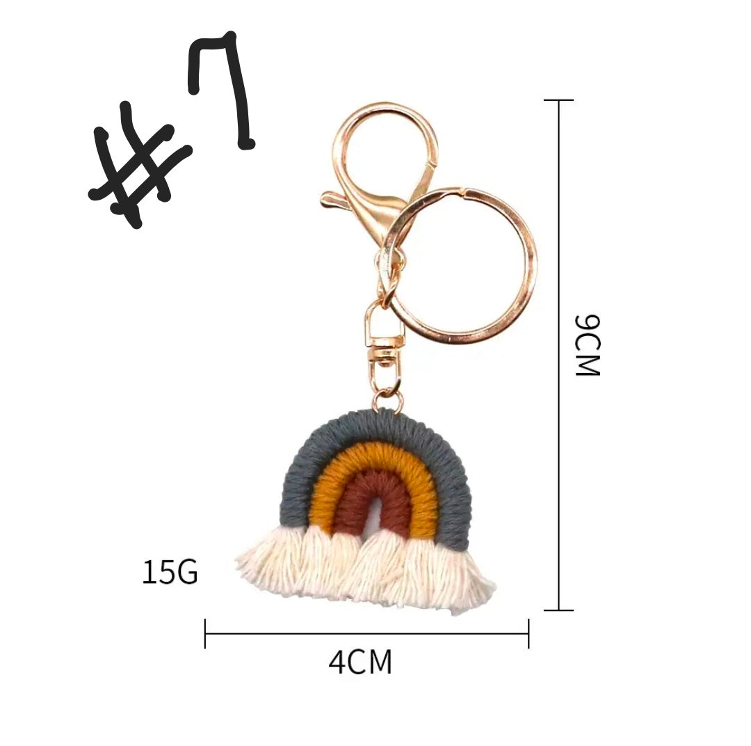 Gifted Garments Handmade Crochet Rainbow Keychains