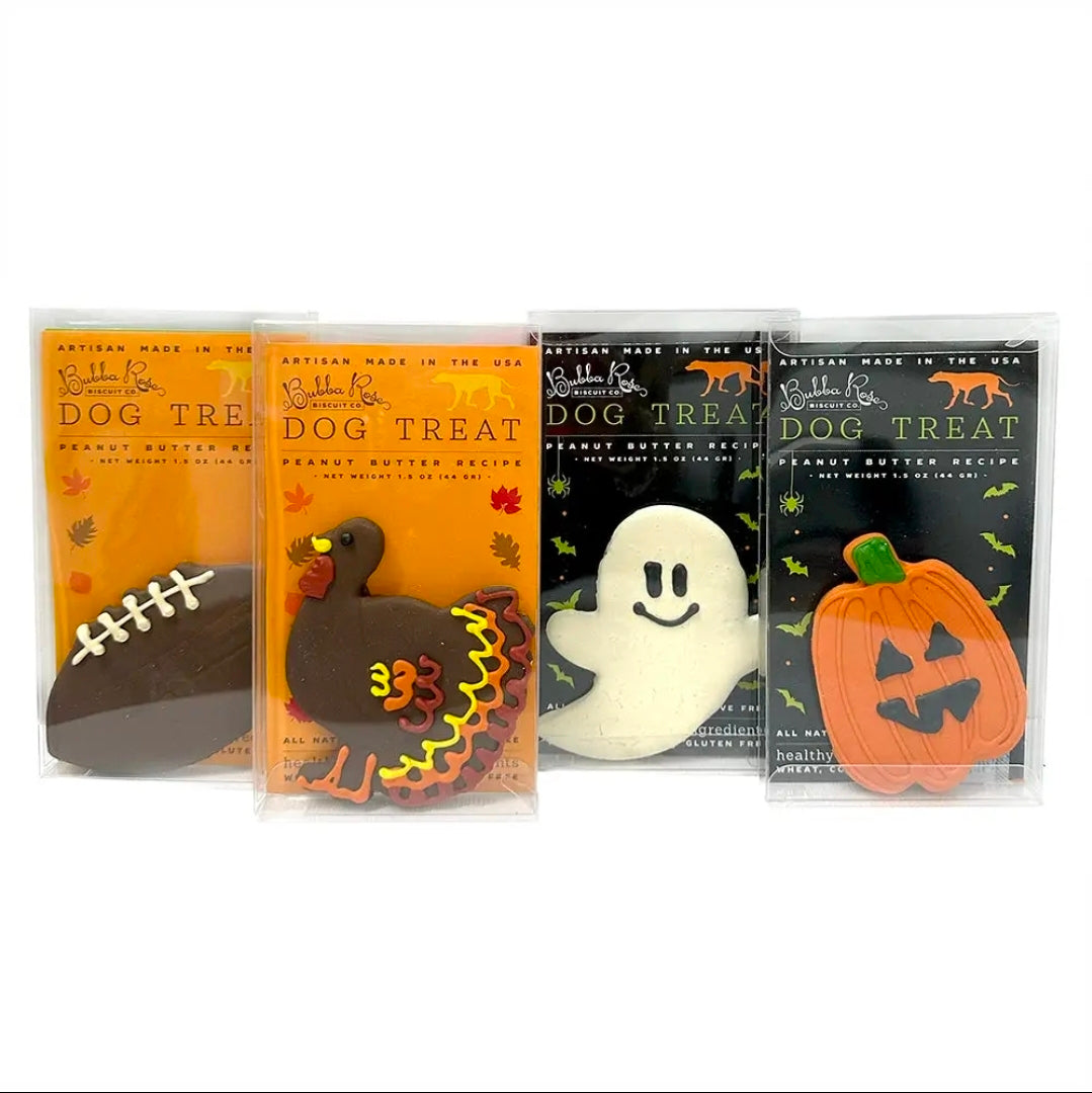 Bubba Rose Dog Treats Fall Themed Individually Wrapped.