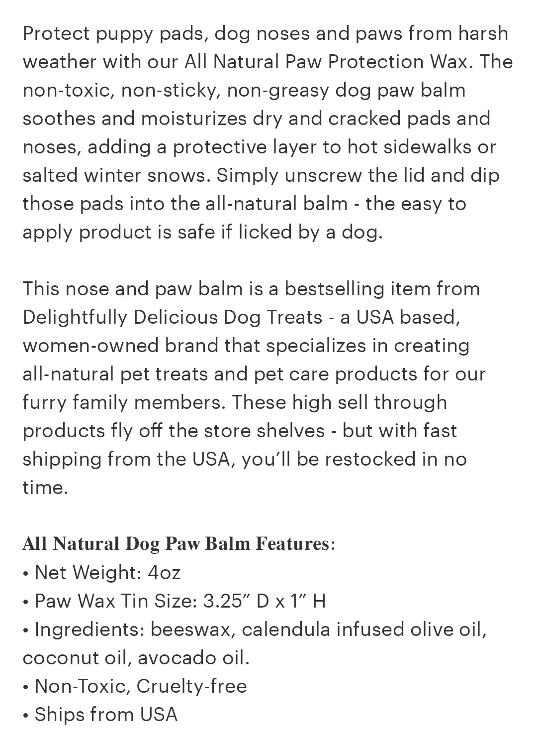 Nose & Paw Balm Wax Tin: Protect Nose & Pads