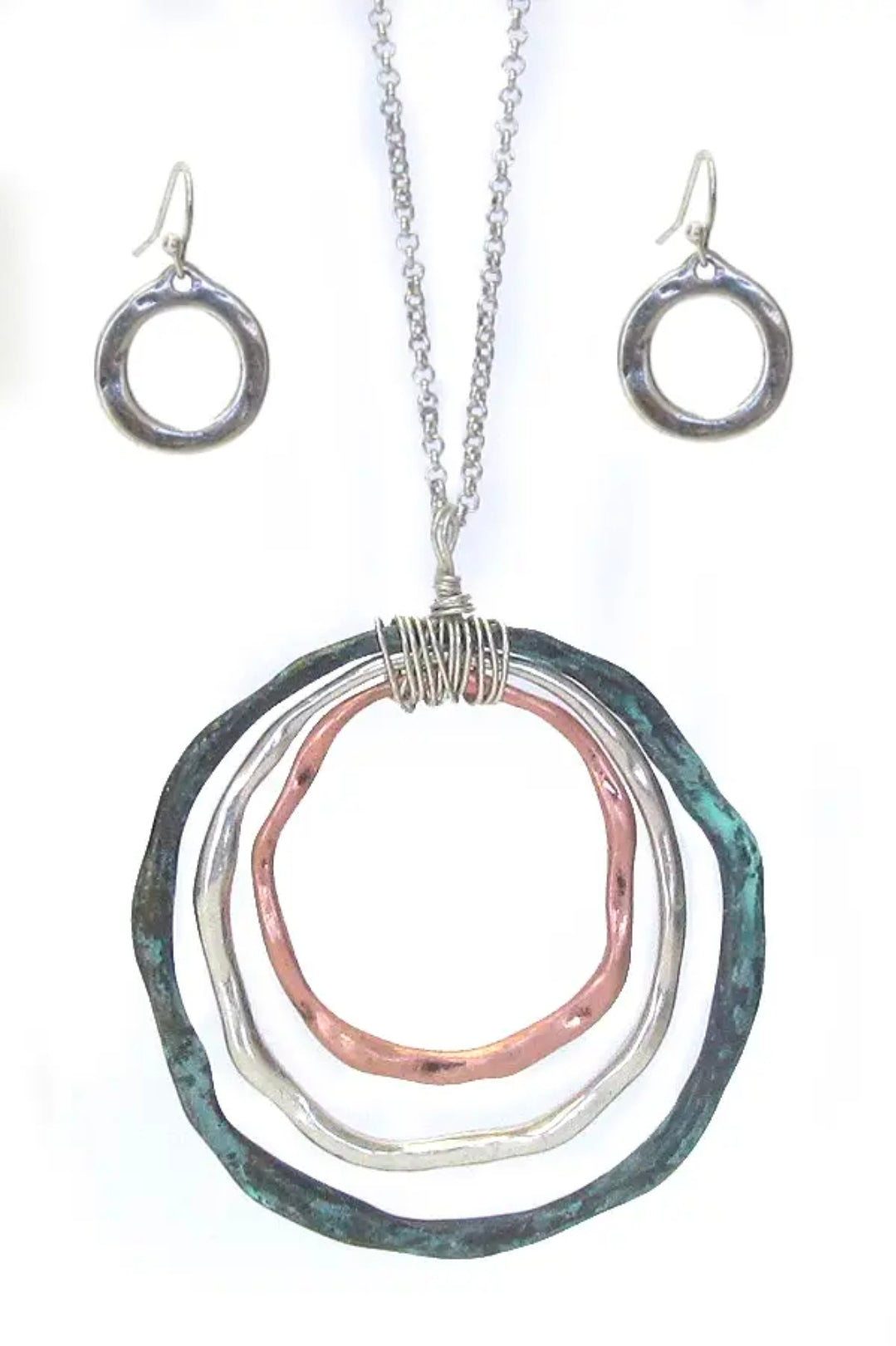 Handmade Hoop Pendant Necklace Set