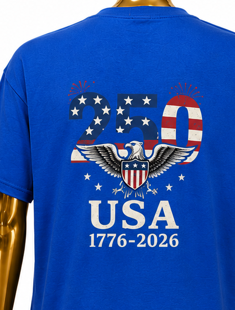 Gifted Garments 250 Eagle USA with White Eagle front Royal Blue