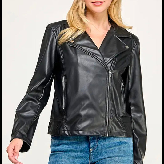 Vegan Leather Classic Biker Jacket