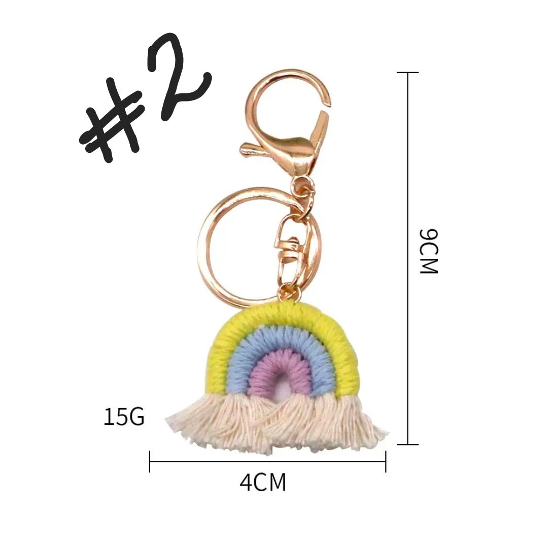 Gifted Garments Handmade Crochet Rainbow Keychains