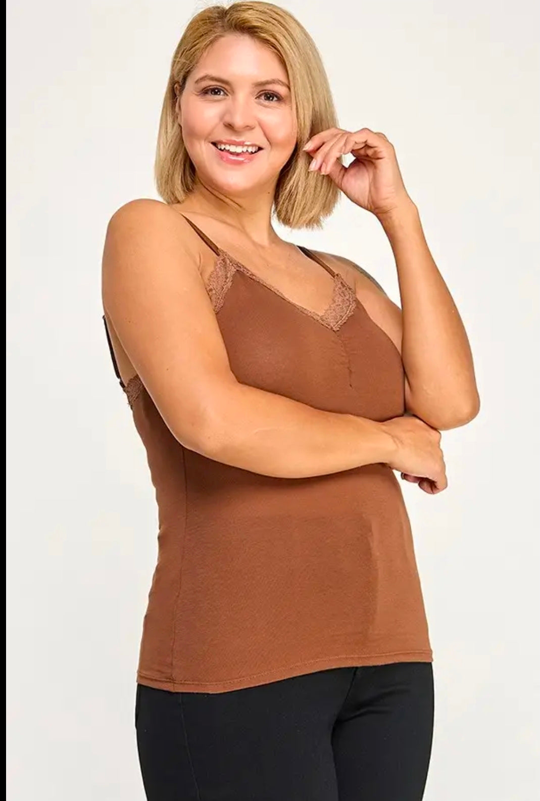 Delicate Lace Trim Camisole- Plus Size