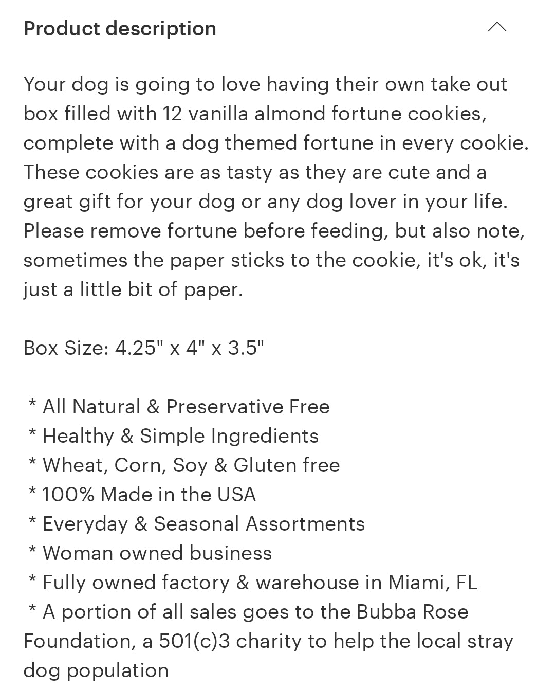 Bubba Rose Dog Treats Fortune Cookie Box of 12