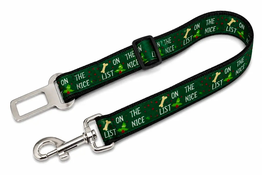 Delightfully On The Nice List Collar, Leash, Seat Belt Tether & Key Chain/Wristlet