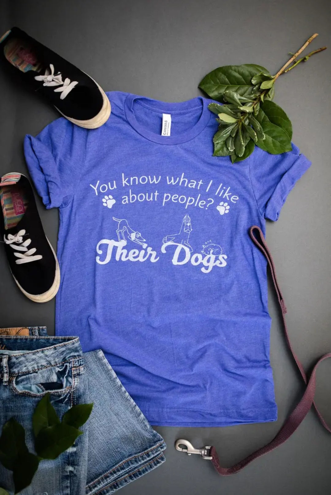 You Know What I like About People? Their Dogs~Unisex Heather Lapis T-shirt