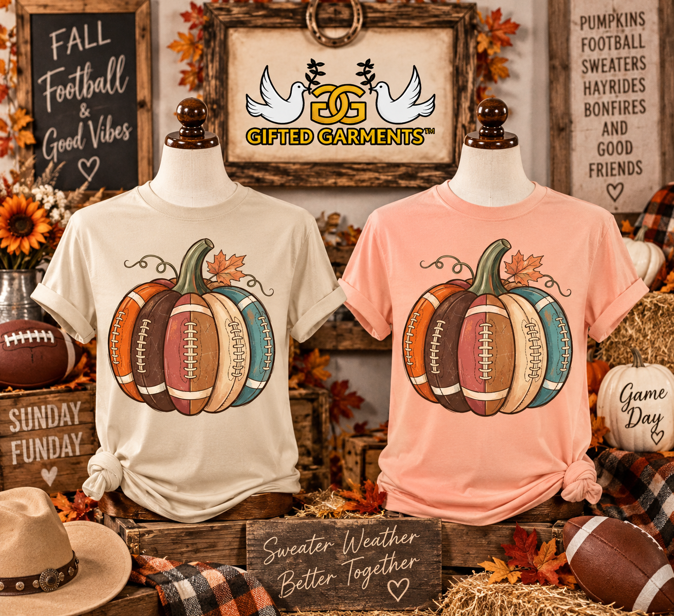 Fall Football Pumpkin T-shirt