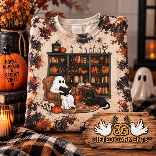 Ghost Reading Cowhide Bleached Sweatshirt