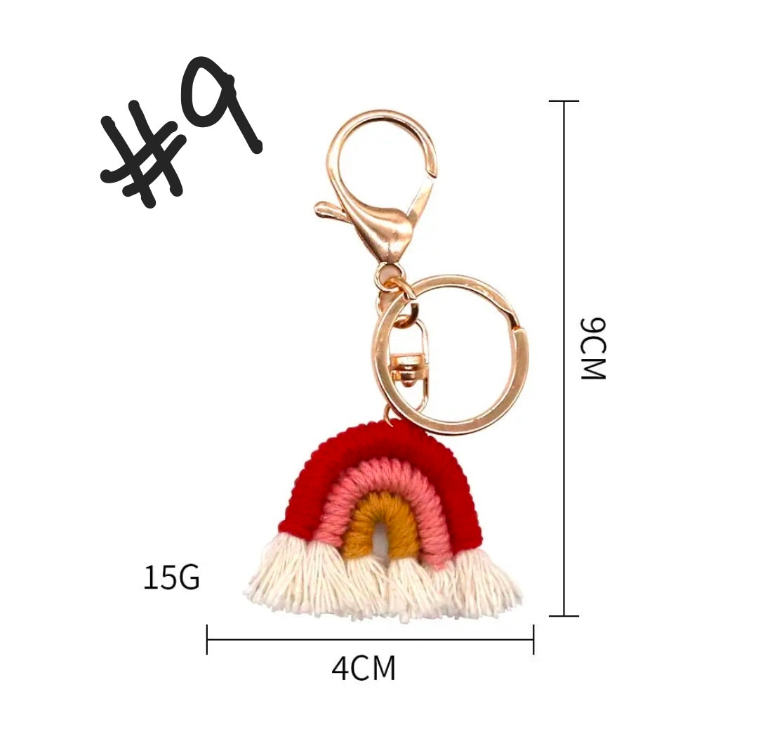 Gifted Garments Handmade Crochet Rainbow Keychains