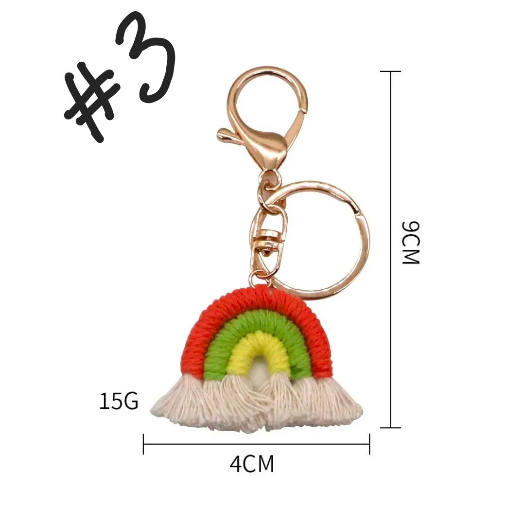 Gifted Garments Handmade Crochet Rainbow Keychains