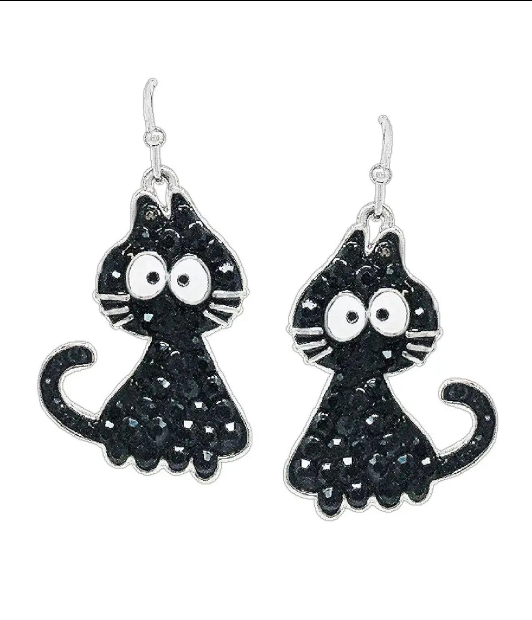 Handmade Black Cat Earrings