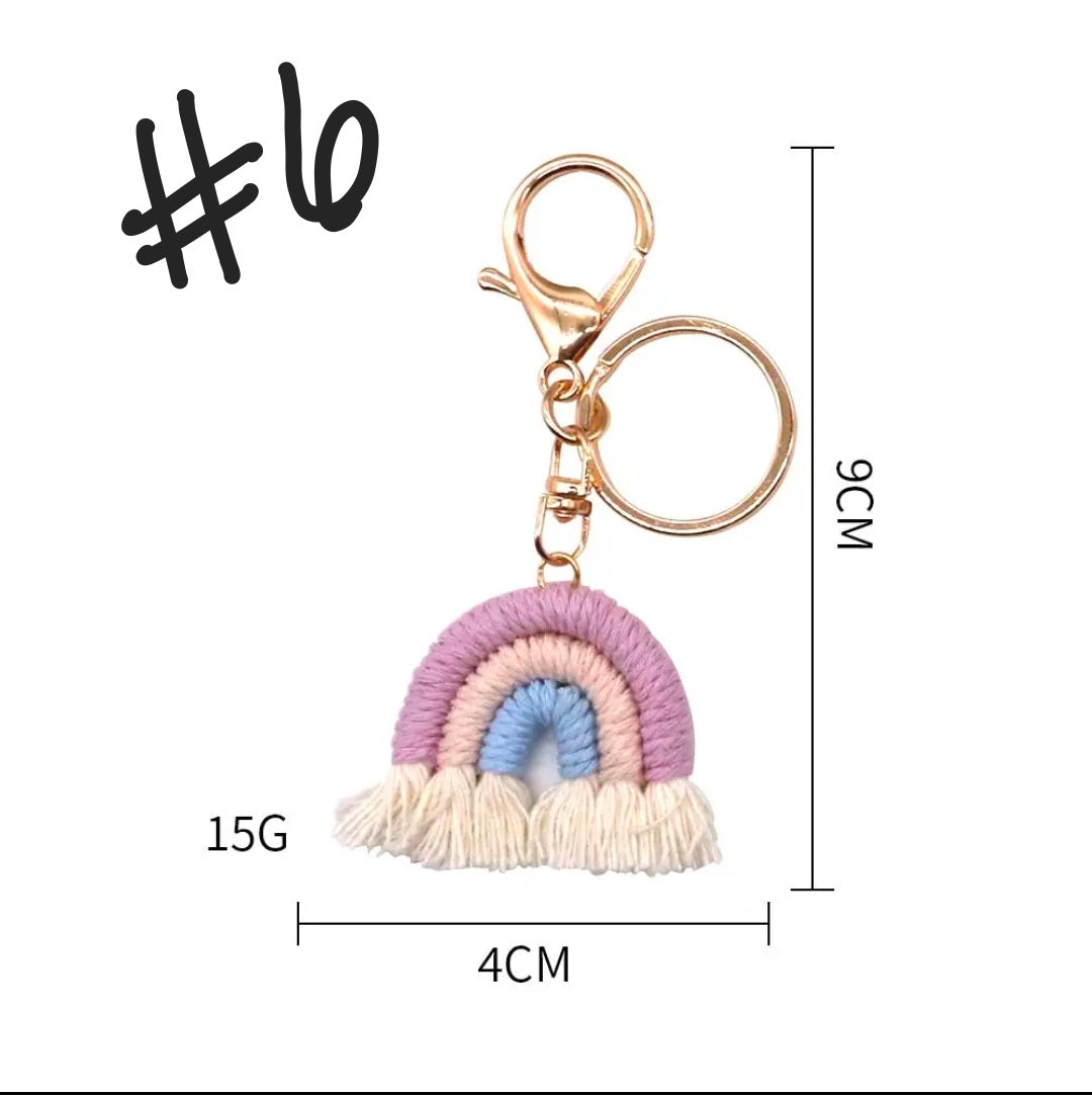 Gifted Garments Handmade Crochet Rainbow Keychains