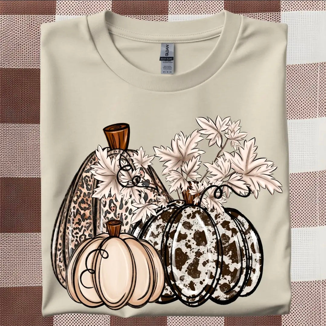 Fall Cowhide Pumpkins T-shirt