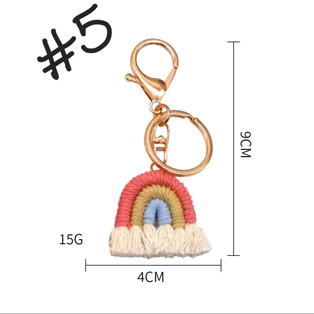 Gifted Garments Handmade Crochet Rainbow Keychains