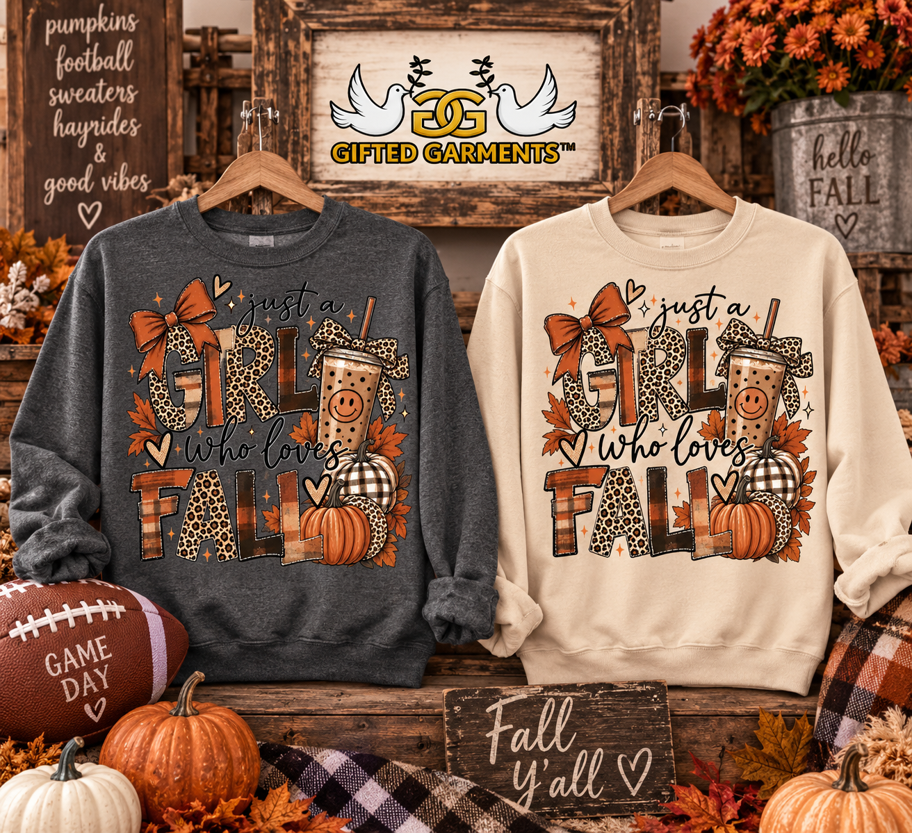 Girl Who Loves Fall Long-Sleeve T-Shirt. (Orders take 7-10 days)